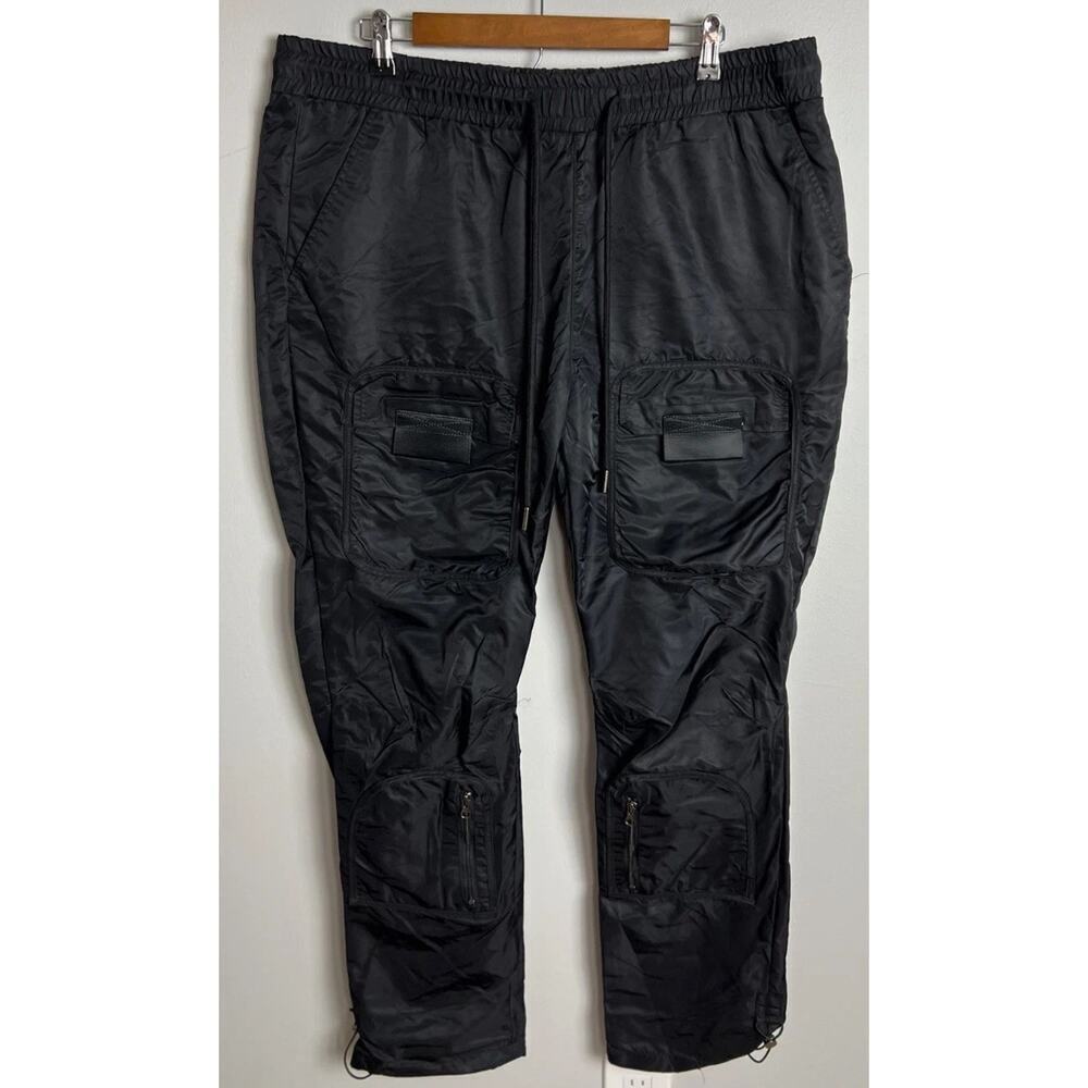Kloud9 New York Black Nylon Cargo Jogger Pants 2XL Streetwear Utility Men’s